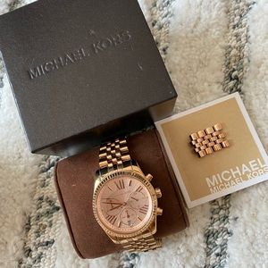 MICHAEL KORS LEXINGTON ROSE GOLD WATCH $275!!!
